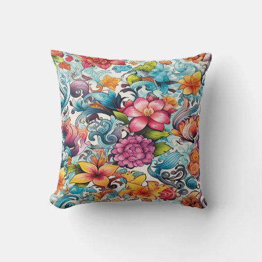 AD 019 -フローラデジタルパターン クッション (正面)