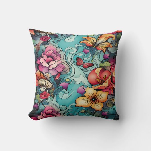 AD 020 -フローラデジタルパターン クッション (正面)