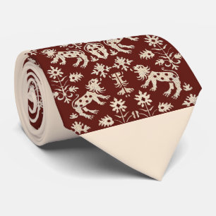 AD 1200年代の斑点のあるライオンズプリント ネクタイ