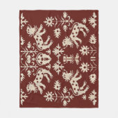 AD 1200年代の斑点のあるライオンズプリント フリースブランケット (正面)