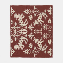 AD 1200年代の斑点のあるライオンズプリント フリースブランケット