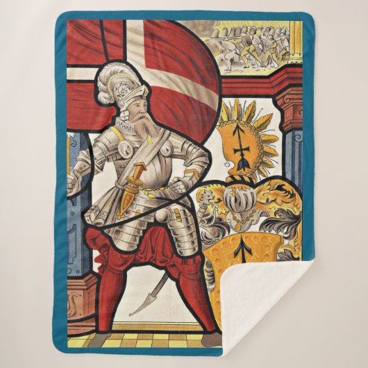 AD 1600スイス兵プリント シェルパブランケット (正面)