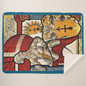 AD 1600スイス兵プリント シェルパブランケット (正面(横))