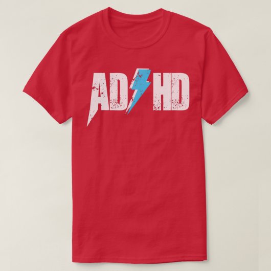 AD HD女性男性へ子供たちおもしろい認識度ギフトADHD Tシャツ (デザイン正面)