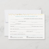 AD LIB RSVP応答おもしろい素朴な金ゴールド紙吹雪ミント 出欠カード (正面)