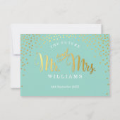 AD LIB RSVP応答おもしろい素朴な金ゴールド紙吹雪ミント 出欠カード (裏面)