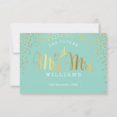 AD LIB RSVP応答おもしろい素朴な金ゴールド紙吹雪ミント 出欠カード (裏面)