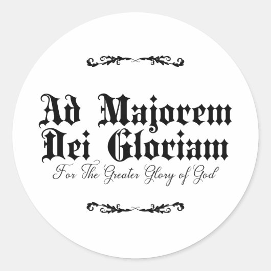Ad Majorem Dei Gloriam カトリックステッカー ラウンドシール (正面)