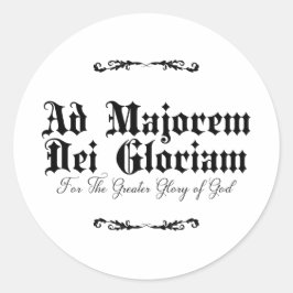Ad Majorem Dei Gloriam Catholic Stickers  ラウンドシール