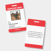 Adaカーパーソナライズされたドサービスの犬の写真ID バッジ (正面＆裏面)