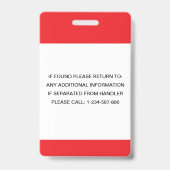 Adaカーパーソナライズされたドサービスの犬の写真ID バッジ (裏面)