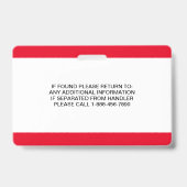 Adaカーパーソナライズされたドサービスの犬の写真ID バッジ (裏面)