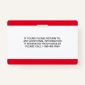 Adaカーパーソナライズされたドサービスの犬の写真ID バッジ (裏面)