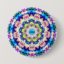 ADA ~ Birthday Star Pattern Personalised ~ Button