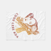 Ada Lovelace Dawn Gradient Code Like Ada フリースブランケット (正面(横))