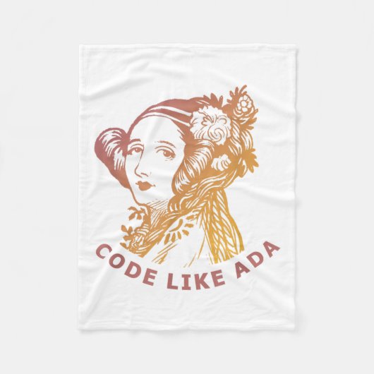 Ada Lovelace Dawn Gradient Code Like Ada フリースブランケット (正面)