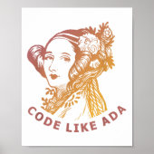 Ada Lovelace Dawn Gradient Code Like Ada ポスター (正面)