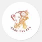 Ada Lovelace Dawn Gradient Code Like Ada  ラウンドシール (正面)