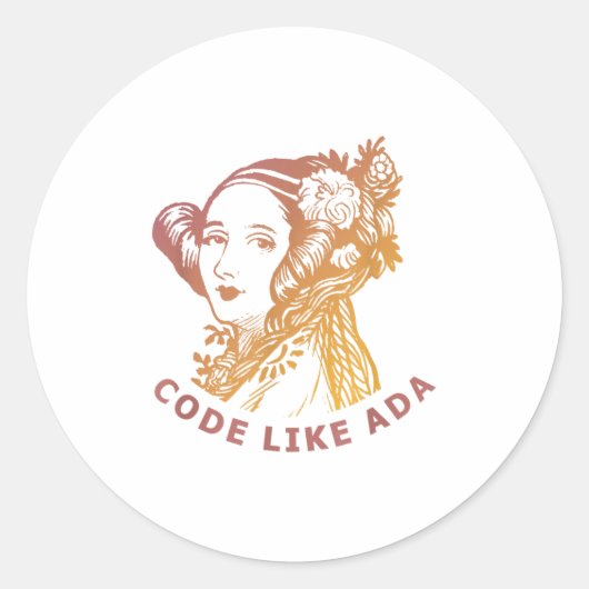 Ada Lovelace Dawn Gradient Code Like Ada  ラウンドシール (正面)