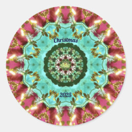 ADA to CHRISTMAS 2025 to WOW!赤い緑の金ゴールド ラウンドシール