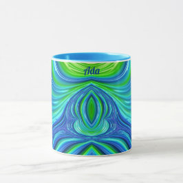 ADA to Zany 3D Fractal to Blue Green Mug マグカップ