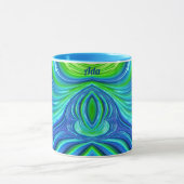 ADA ~ Zany 3D Fractal ~ Blue Green Mug  マグカップ (中央)