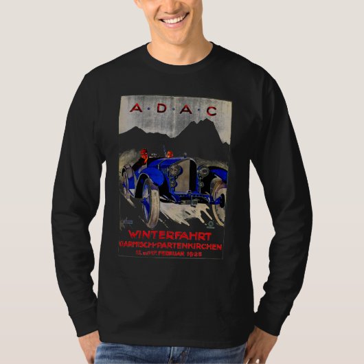 ADACドイツのオートレース～ヴィンテージ自動車Ad Tシャツ (正面)