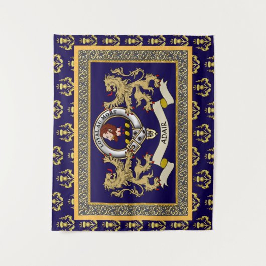 Adair Clan Badge Personalized Blue タペストリー (正面)