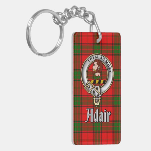 Adair Clan Badge/Tartan Rectangle キーホルダー (正面左)