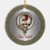 Adair Clan Badge & Tartan Thistle Personalized セラミックオーナメント (正面)