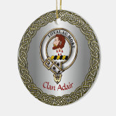 Adair Clan Badge & Tartan Thistle Personalized セラミックオーナメント (左)