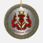 Adair Clan Badge & Tartan Thistle Personalized セラミックオーナメント (裏面)