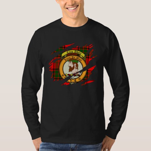 Adair Clan Scottish Crest and Tartan Tシャツ (正面)