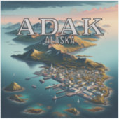 Adak Alaska 3インチビニールシール シール (正面)
