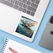 Adak Alaska 3インチビニールシール シール (ノートパソコンとiPhone)