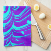 ADALYN ~ FLUORO SHADES ~ 3D ~ Purple Aqua ~ キッチンタオル (四つ折り)