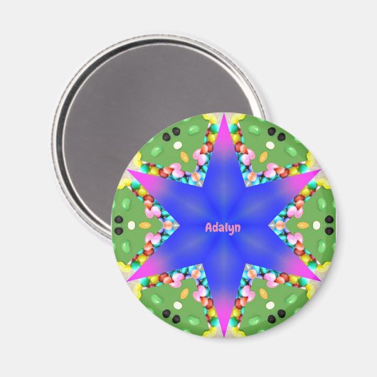 ADALYN ~ Personalised Easter Star Fractal ~ Magnet マグネット (正面/裏面)