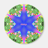 ADALYN ~ Personalised Easter Star Fractal ~ Magnet マグネット (正面)