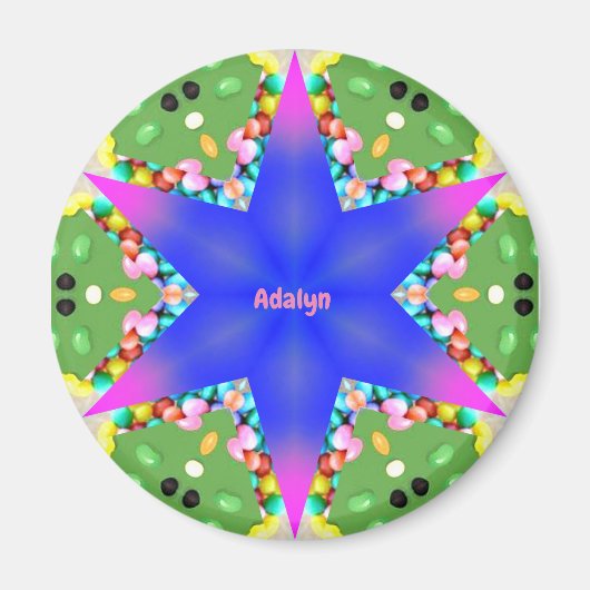 ADALYN ~ Personalised Easter Star Fractal ~ Magnet マグネット (正面)