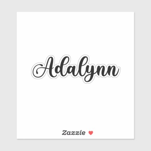 Adalynn名 – 手書き書道 シール (シート)