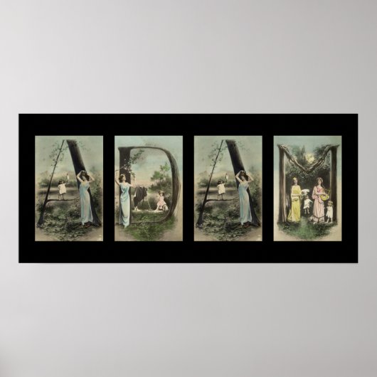 ADAMアルファベットレター名アート ポスター (正面)