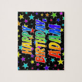 「ADAM」名、おもしろい「ハッピーバースデー」 ジグソーパズル (縦)