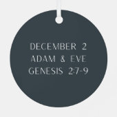 Adam and Eve Advent Jesse Tree メタルオーナメント (裏面)
