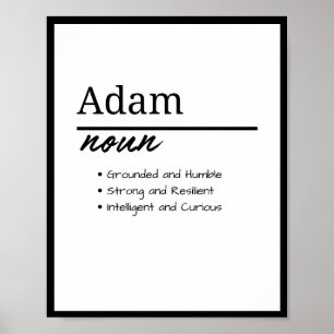 Adam、Boyパーソナライズされた名前定義 ポスター