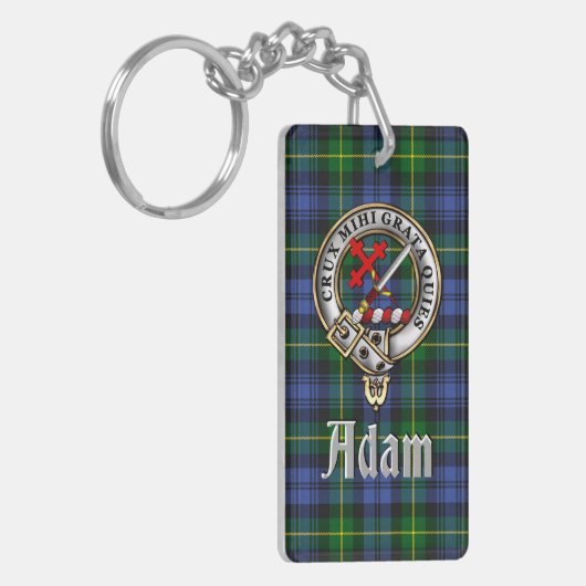 Adam Clan Badge/Tartan Rectangle キーホルダー (正面左)