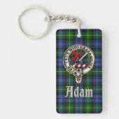 Adam Clan Badge/Tartan Rectangle キーホルダー (正面)