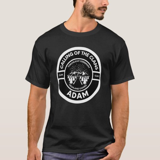 Adam Clan Scottish Torch Light Ceremony Highland G Tシャツ (正面)