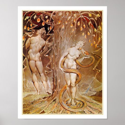 Adam, Eve -ヴィンテージArtok - by William Blake ポスター (正面)
