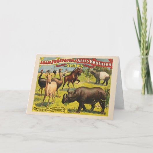 Adam Forepaugh & Sells Brothersのサーカスポスター カード (正面)