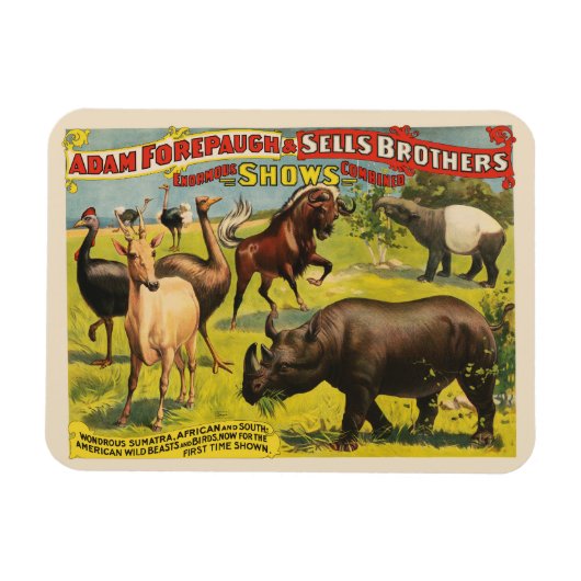 Adam Forepaugh & Sells Brothersのサーカスポスター マグネット (横)